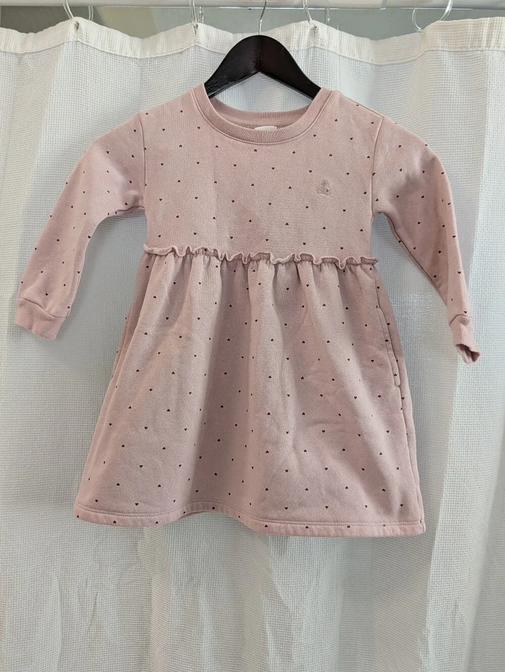 Baby Gap Ruffle Sweatshirt Dress With Hearts